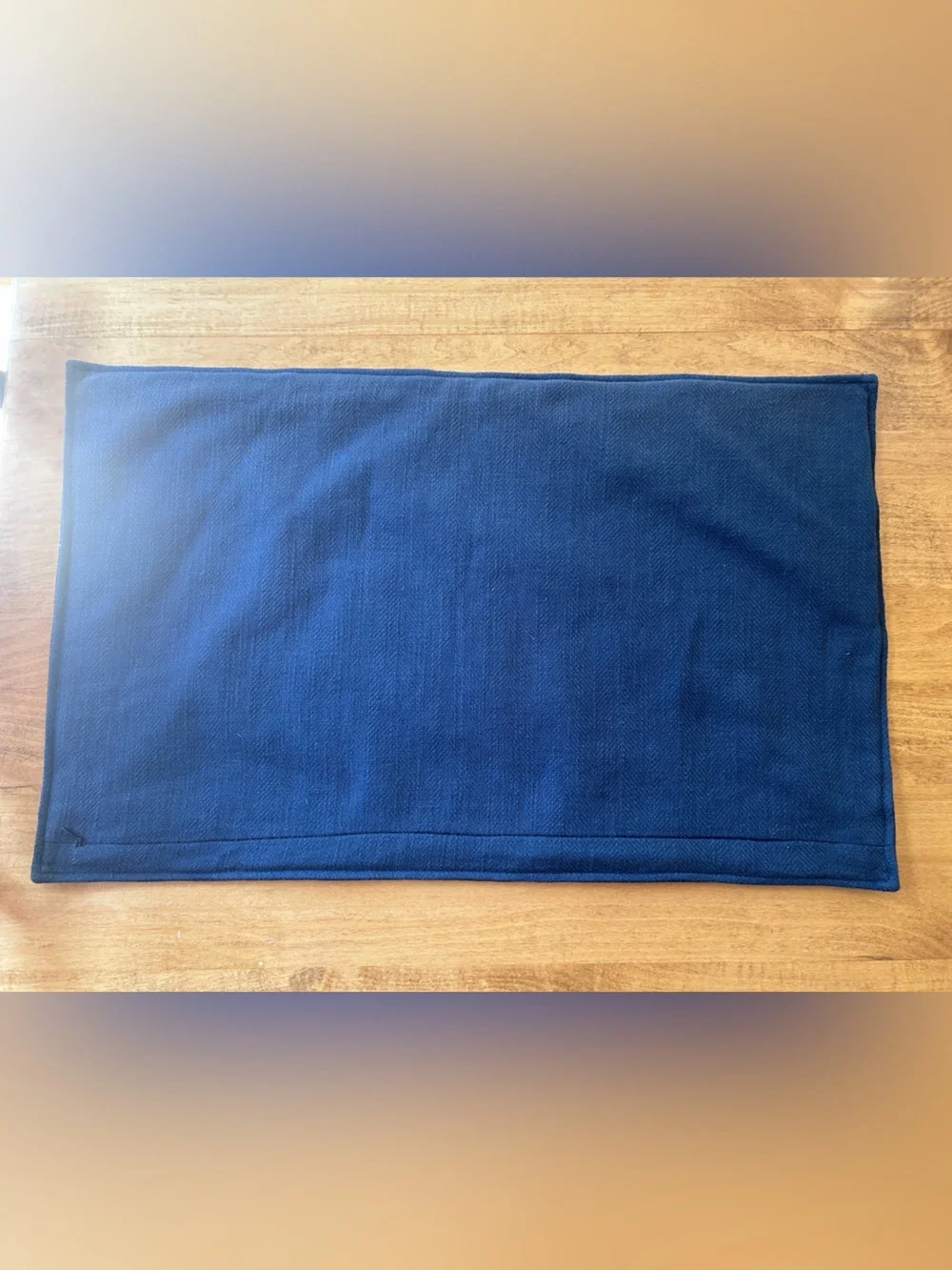 Pottery Barn Navy Blue w/White “Home” Script Lumbar Pillow Cover w/Zipper Cover.